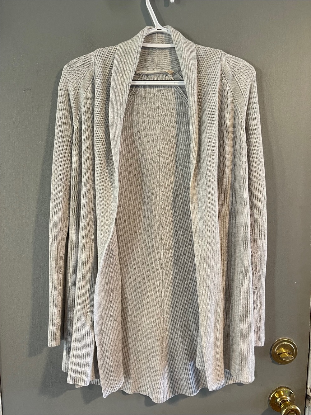 Athleta Light Heather Grey CYA Horizon Sweater Wrap Top Size XXS